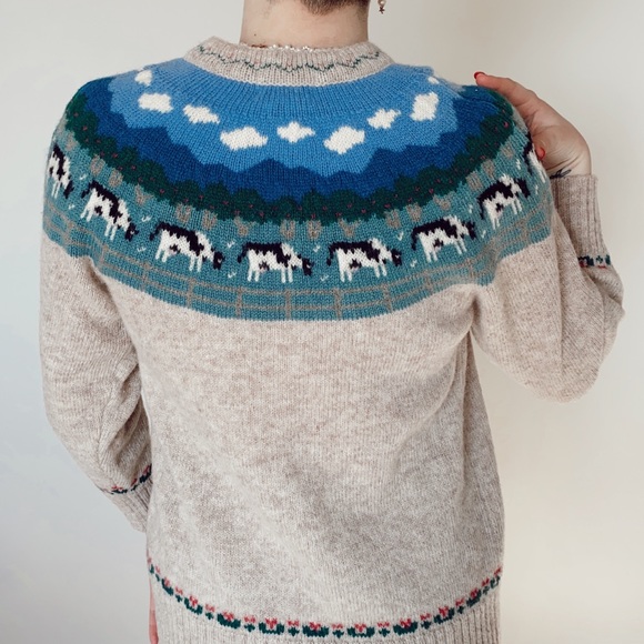 SOLD OUT Vintage Super Exclusive Orvis Cow Wool Sweater - Picture 5 of 6